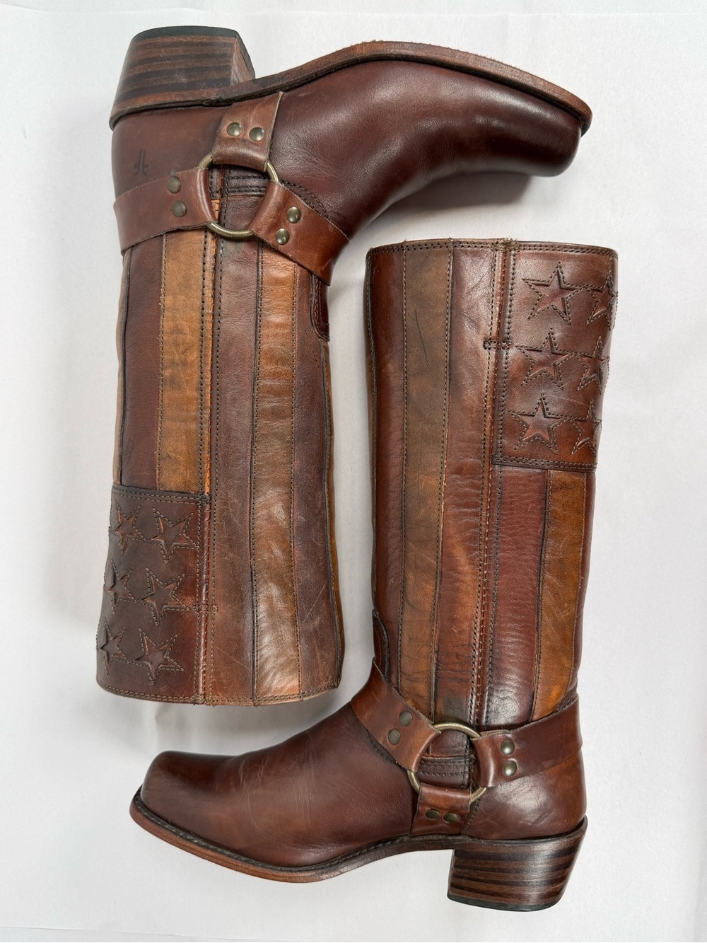 Women’s Frye Harness Boots Size 8 M Brown Leather 150th 75158-DBN Made In USA - Picture 6 of 16